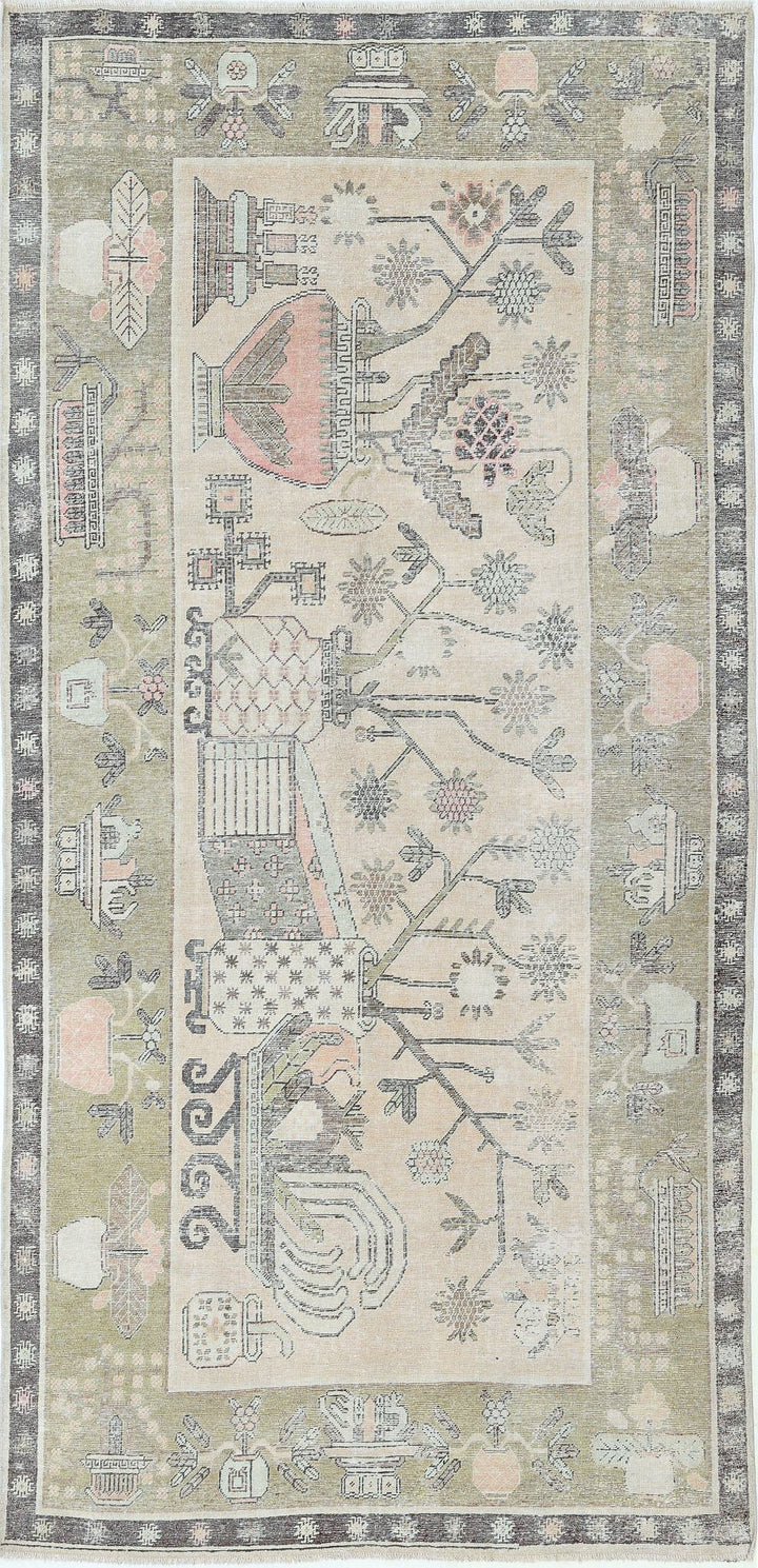 Hand Knotted Khotan Wool Rug 5' 5" x 11' 2" - No. AT80322