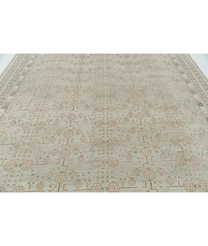Hand Knotted Khotan Wool Rug 9' 5" x 11' 11" - No. AT95571