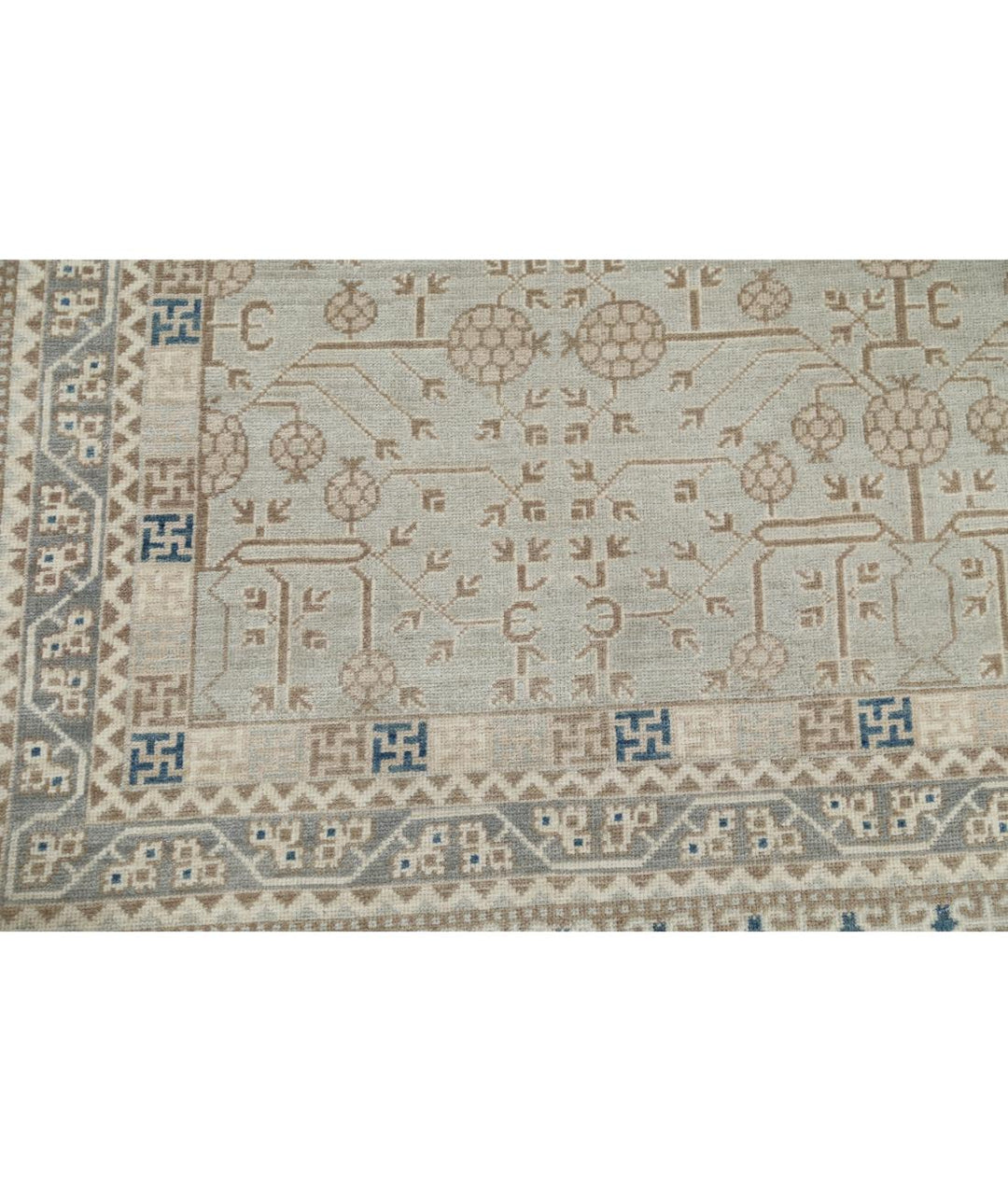 Hand Knotted Khotan Wool Rug 9' 5" x 11' 11" - No. AT95571