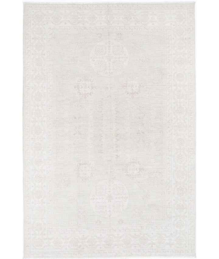 Hand Knotted Khotan Wool Rug 6' 1" x 9' 2" - No. AT33641