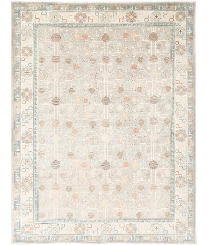 Hand Knotted Khotan Wool Rug 10' 2" x 13' 8" - No. AT55306