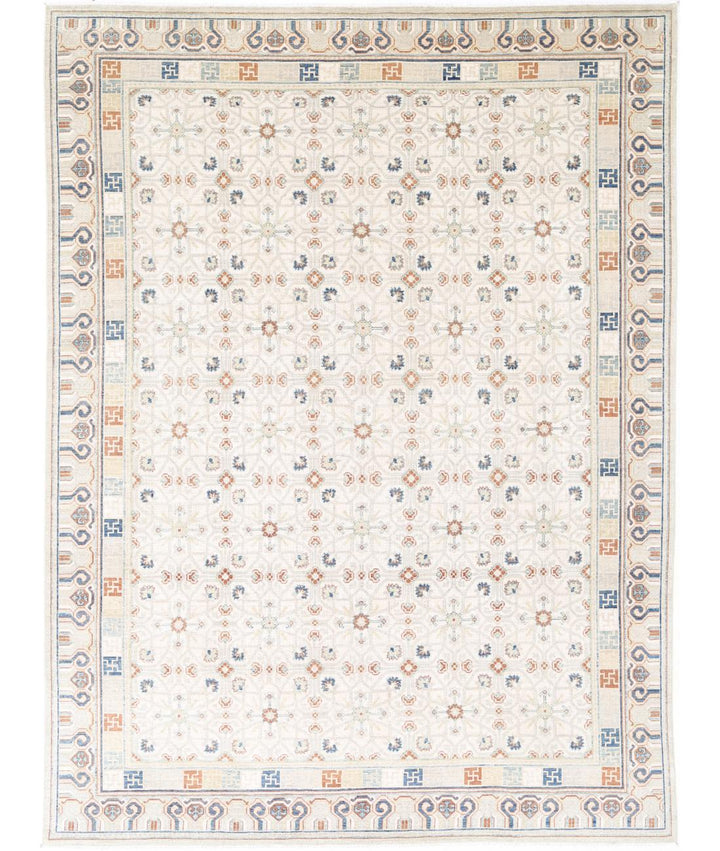 Hand Knotted Khotan Wool Rug 9' 1" x 12' 7" - No. AT27030