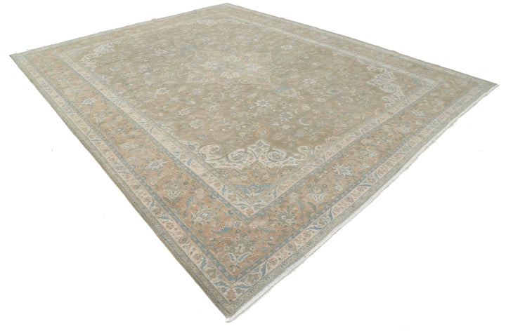 Hand Knotted Vintage Persian Sarouk Wool Rug 10' 6" x 12' 10" - No. AT98298