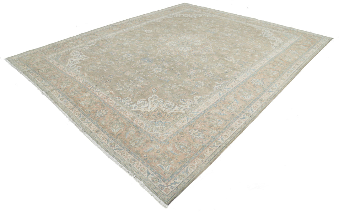 Hand Knotted Vintage Persian Sarouk Wool Rug 10' 6" x 12' 10" - No. AT98298