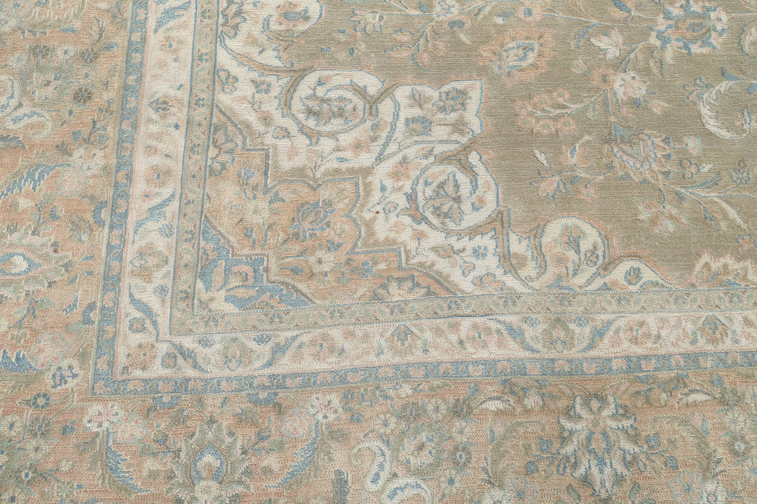 Hand Knotted Vintage Persian Sarouk Wool Rug 10' 6" x 12' 10" - No. AT98298