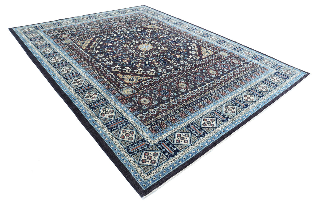 Hand Knotted Fine Mamluk Wool Rug 9' 1" x 11' 9" - No. AT10026