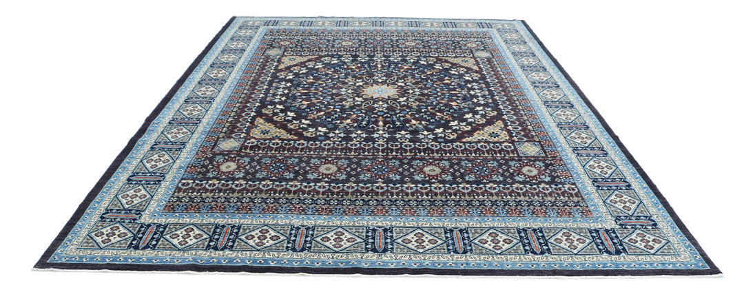 Hand Knotted Fine Mamluk Wool Rug 9' 1" x 11' 9" - No. AT10026