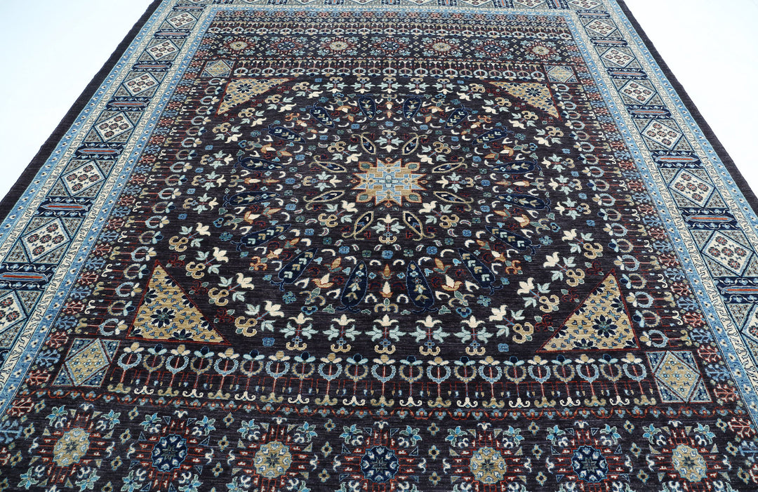 Hand Knotted Fine Mamluk Wool Rug 9' 1" x 11' 9" - No. AT10026