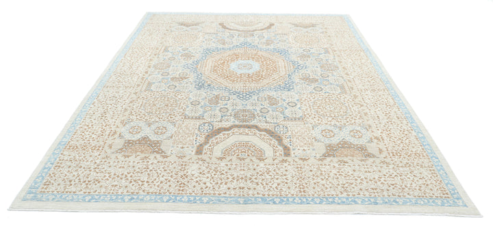 Hand Knotted Fine Mamluk Wool Rug 7' 8" x 10' 2" - No. AT62448