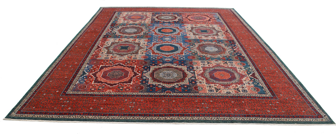 Hand Knotted Fine Mamluk Wool Rug 10' 2" x 13' 0" - No. AT46107