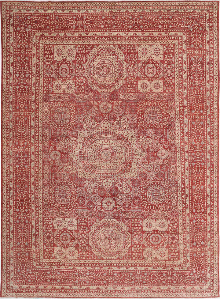Hand Knotted Fine Mamluk Wool Rug 8' 6" x 11' 9" - No. AT28375