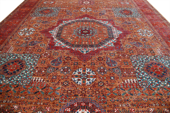 Hand Knotted Nomadic Caucasian Humna Wool Rug 13' 3" x 16' 2" - No. AT64444