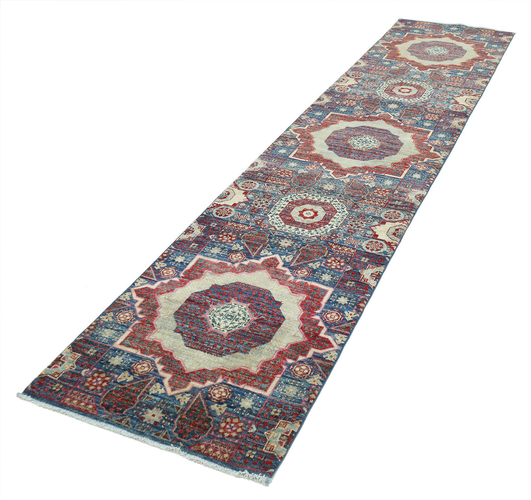 Hand Knotted Mamluk Wool Rug 2' 5" x 11' 7" - No. AT78384
