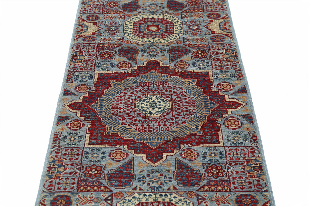 Hand Knotted Mamluk Wool Rug 2' 5" x 9' 8" - No. AT61049