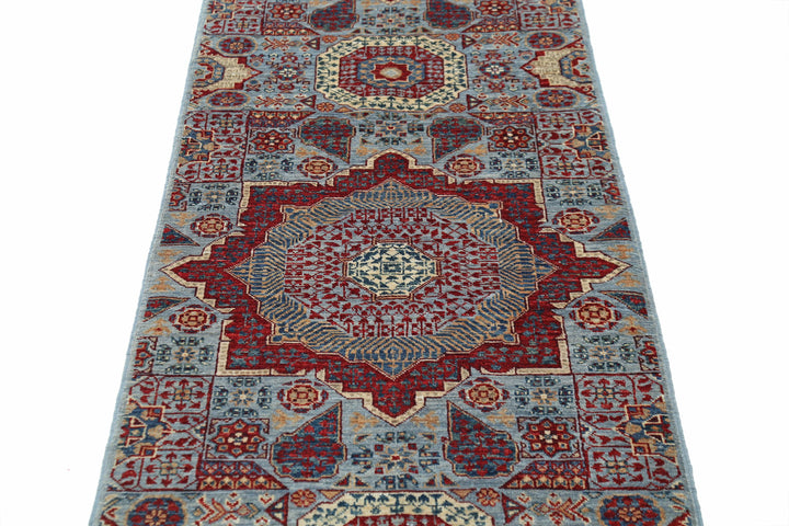 Hand Knotted Mamluk Wool Rug 2' 5" x 9' 8" - No. AT61049