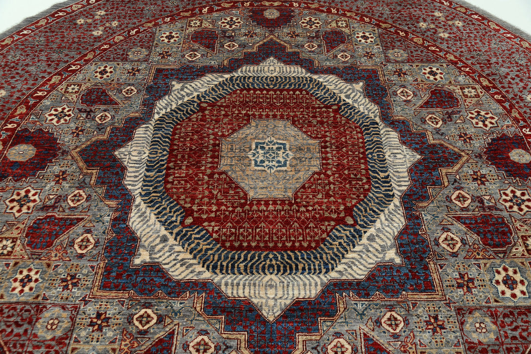 Hand Knotted Mamluk Wool Rug 9' 2" x 9' 3" - No. AT92473