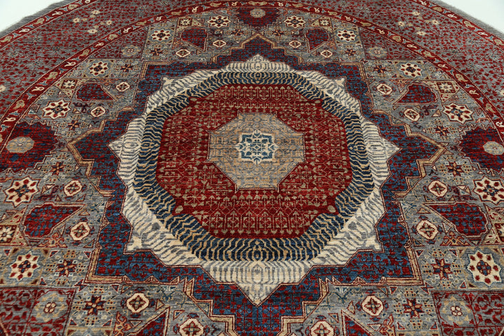 Hand Knotted Mamluk Wool Rug 9' 2" x 9' 3" - No. AT92473