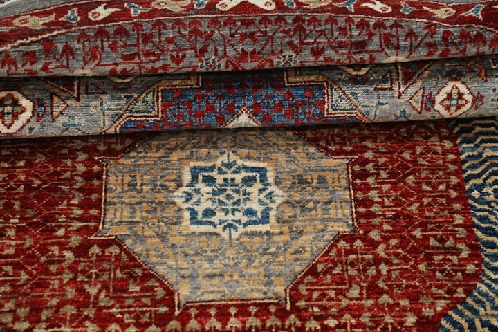 Hand Knotted Mamluk Wool Rug 9' 2" x 9' 3" - No. AT92473