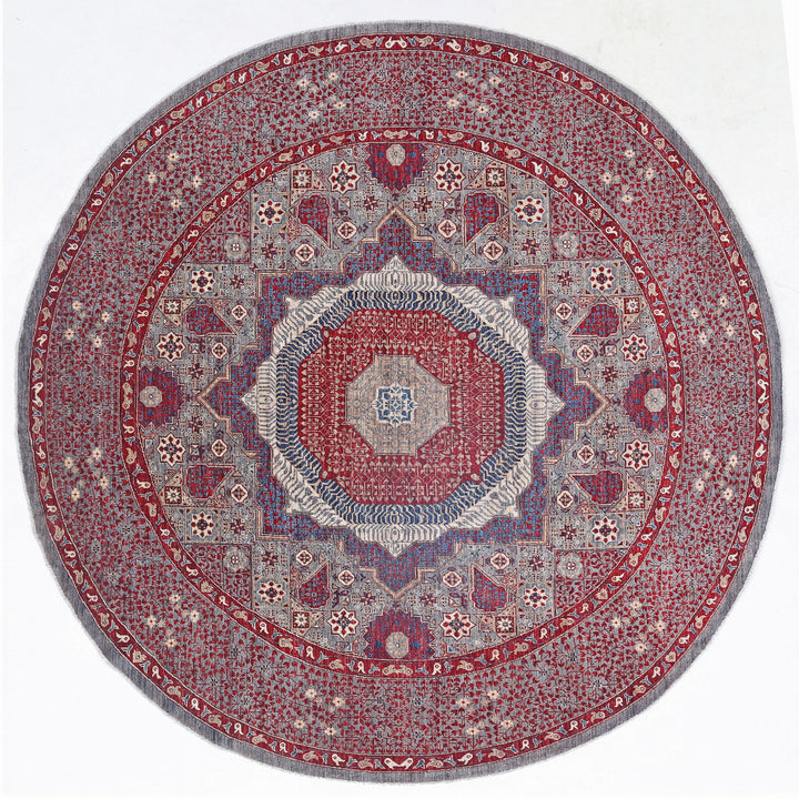 Hand Knotted Mamluk Wool Rug 9' 2" x 9' 3" - No. AT92473