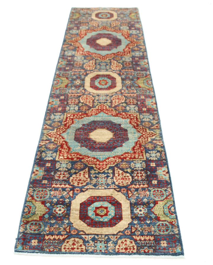 Hand Knotted Mamluk Wool Rug 2' 6" x 9' 10" - No. AT29020