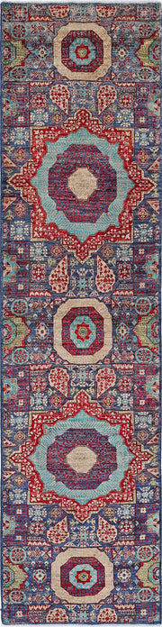 Hand Knotted Mamluk Wool Rug 2' 6" x 9' 10" - No. AT29020