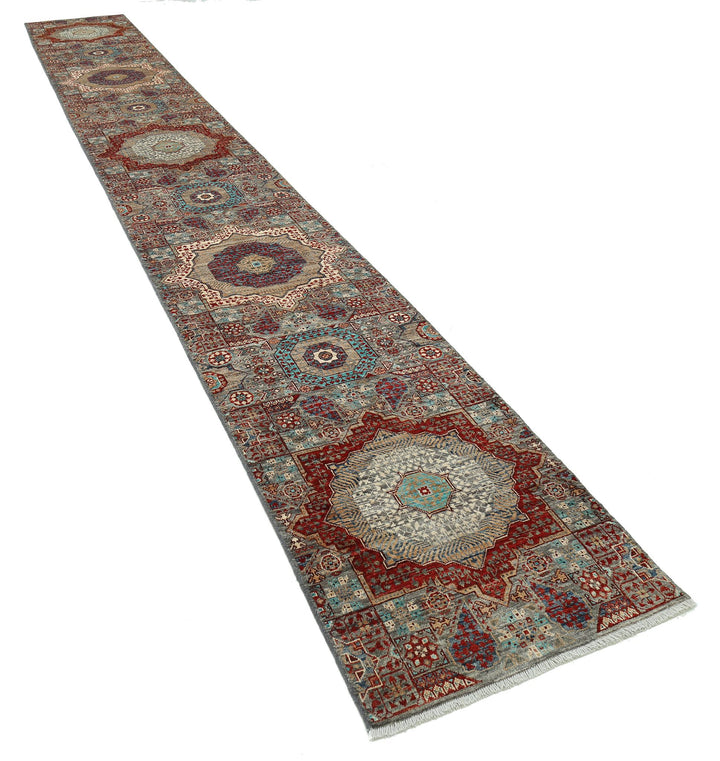 Hand Knotted Mamluk Wool Rug 2' 6" x 19' 6" - No. AT28235