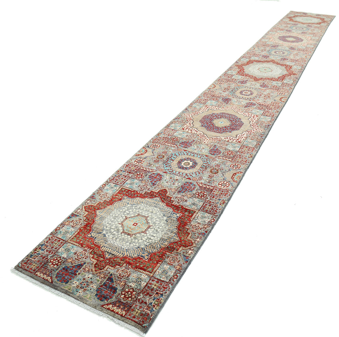 Hand Knotted Mamluk Wool Rug 2' 6" x 19' 6" - No. AT28235