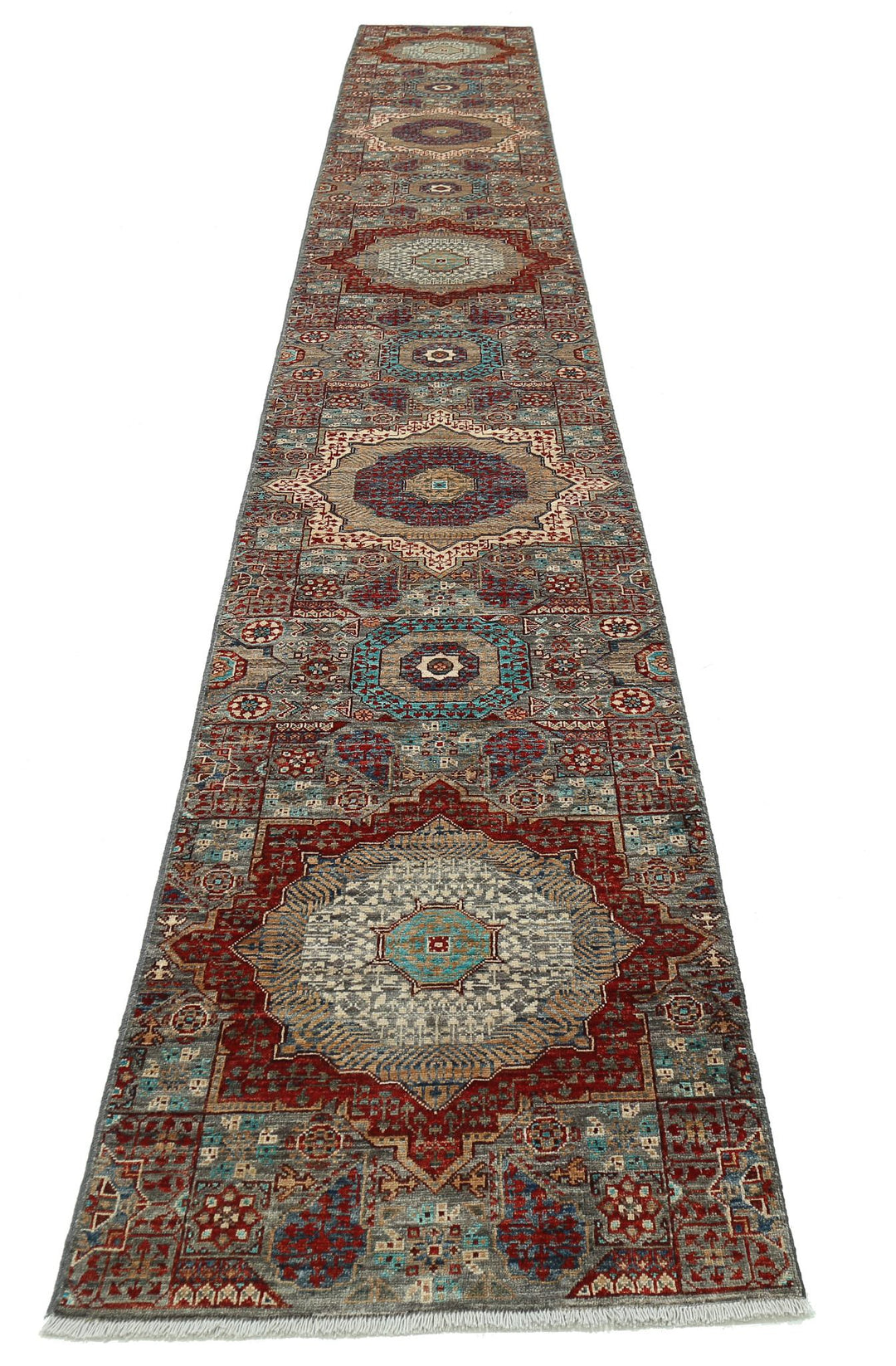 Hand Knotted Mamluk Wool Rug 2' 6" x 19' 6" - No. AT28235