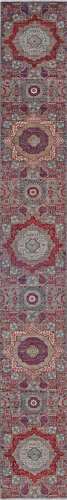 Hand Knotted Mamluk Wool Rug 2' 6" x 19' 6" - No. AT28235