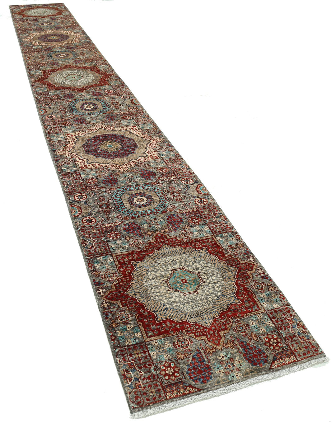 Hand Knotted Mamluk Wool Rug 2' 6" x 19' 6" - No. AT99431