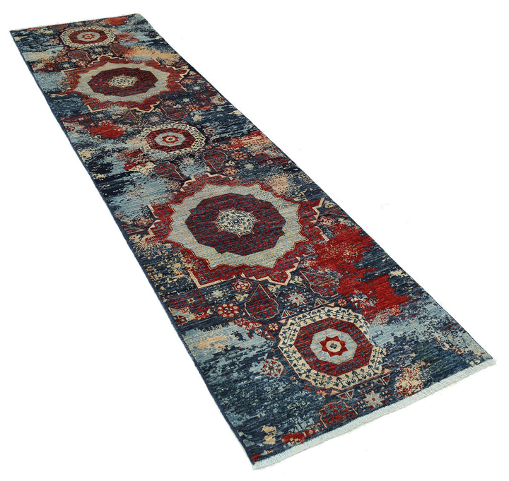 Hand Knotted Mamluk Wool Rug 2' 6" x 9' 7" - No. AT13065