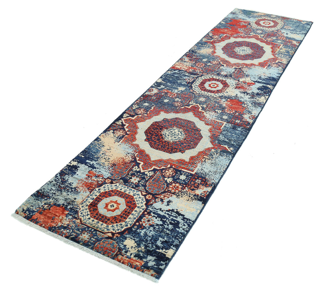 Hand Knotted Mamluk Wool Rug 2' 6" x 9' 7" - No. AT13065