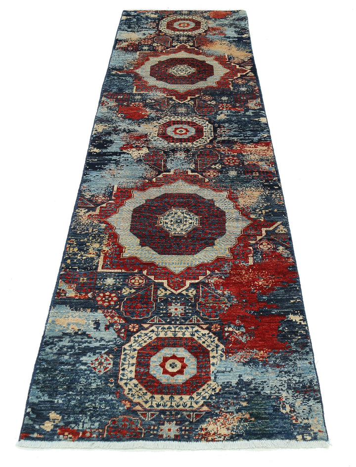 Hand Knotted Mamluk Wool Rug 2' 6" x 9' 7" - No. AT13065
