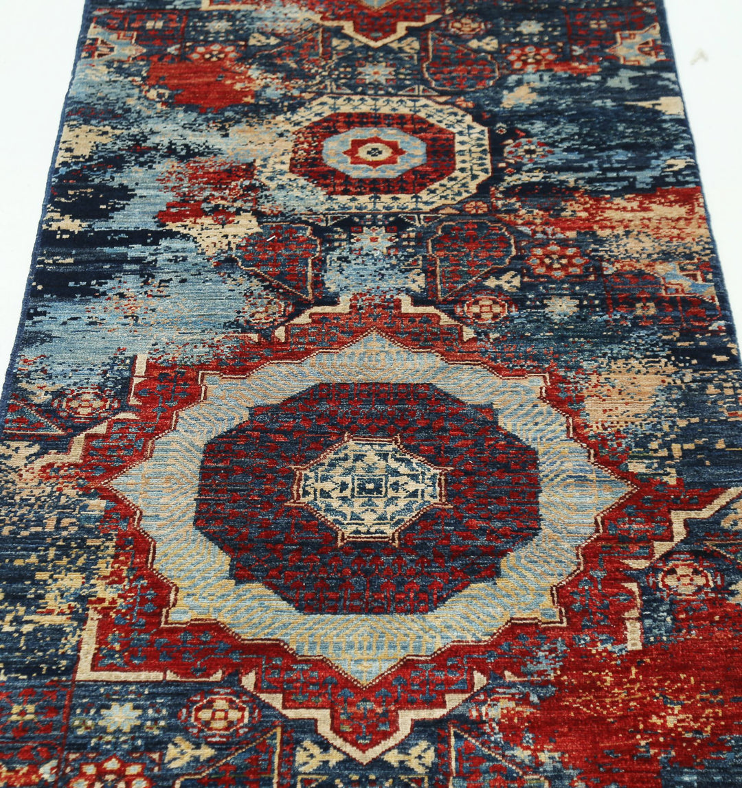 Hand Knotted Mamluk Wool Rug 2' 6" x 9' 7" - No. AT13065