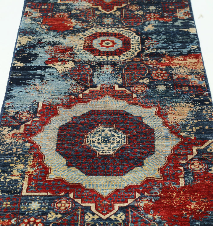 Hand Knotted Mamluk Wool Rug 2' 6" x 9' 7" - No. AT13065