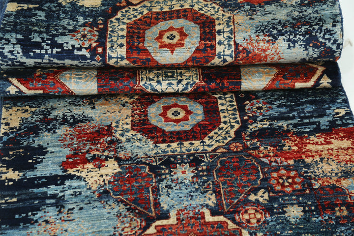Hand Knotted Mamluk Wool Rug 2' 6" x 9' 7" - No. AT13065