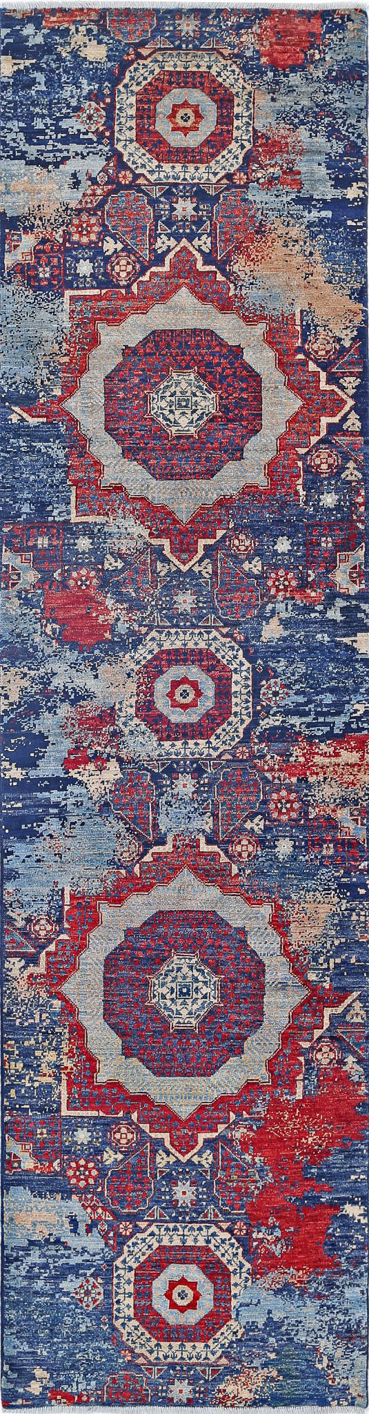 Hand Knotted Mamluk Wool Rug 2' 6" x 9' 7" - No. AT13065