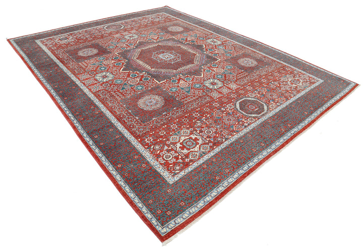 Hand Knotted Mamluk Wool Rug 9' 2" x 11' 8" - No. AT93214
