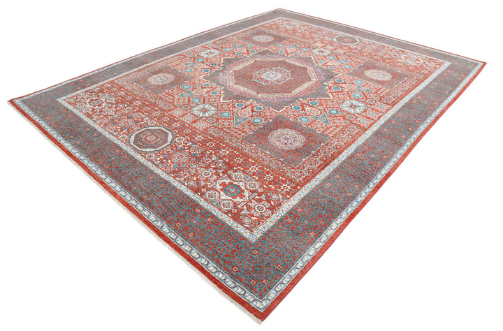 Hand Knotted Mamluk Wool Rug 9' 2" x 11' 8" - No. AT93214