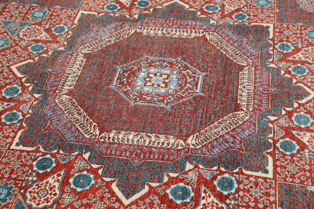 Hand Knotted Mamluk Wool Rug 9' 2" x 11' 8" - No. AT93214
