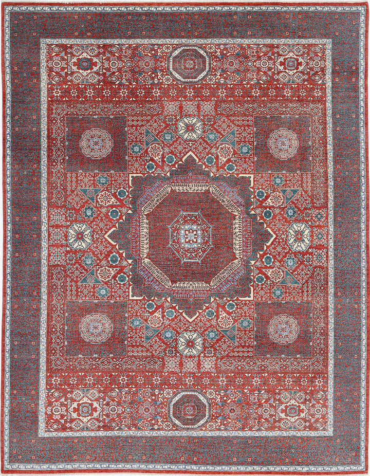Hand Knotted Mamluk Wool Rug 9' 2" x 11' 8" - No. AT93214