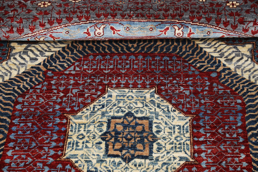 Hand Knotted Mamluk Wool Rug 9' 1" x 9' 4" - No. AT23022