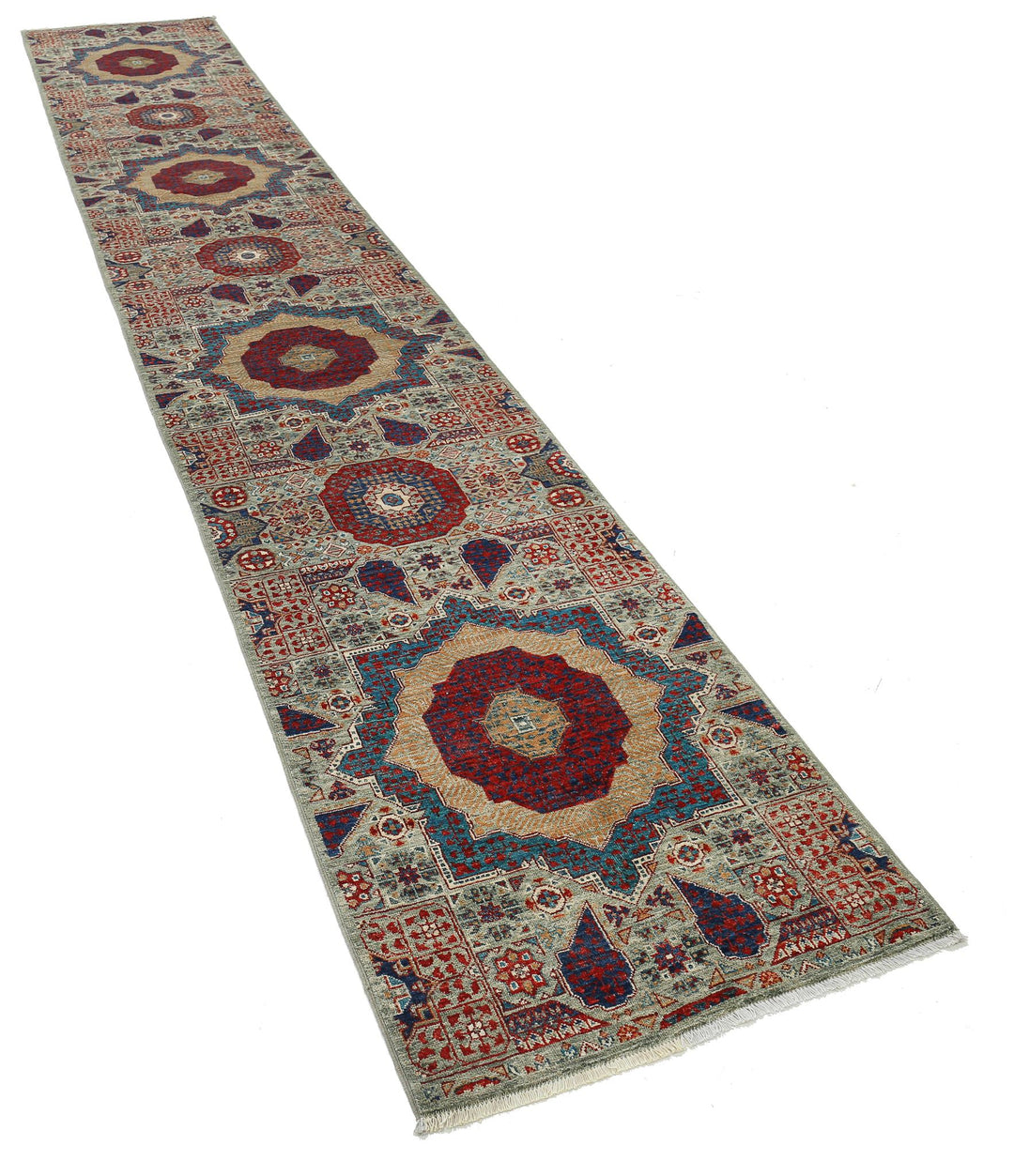 Hand Knotted Mamluk Wool Rug 2' 5" x 14' 6" - No. AT67848