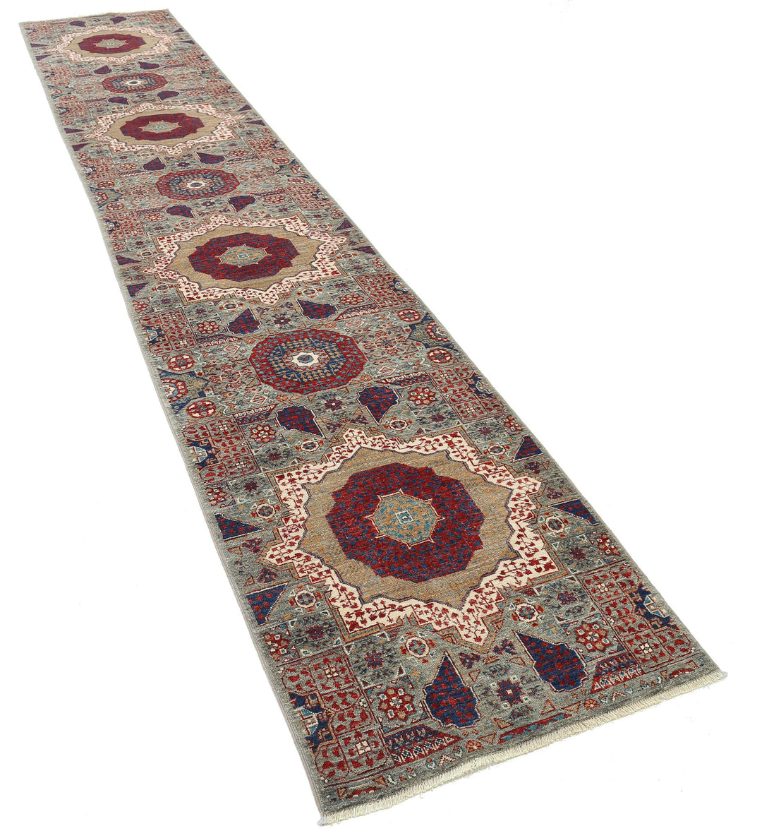 Hand Knotted Mamluk Wool Rug 2' 7" x 14' 7" - No. AT67143