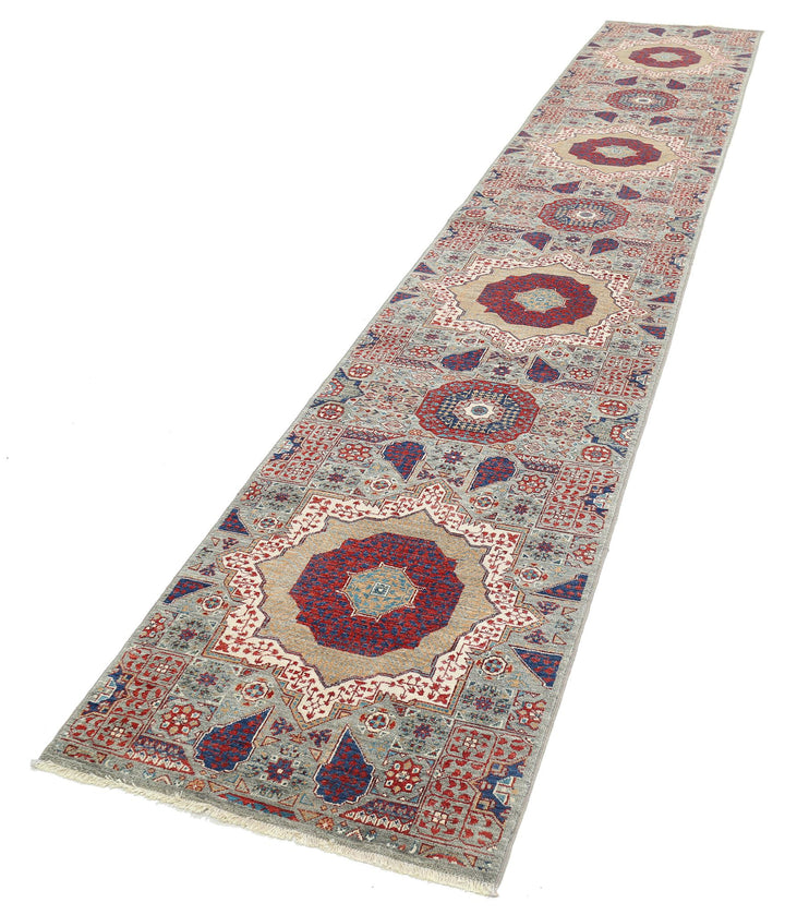 Hand Knotted Mamluk Wool Rug 2' 7" x 14' 7" - No. AT67143