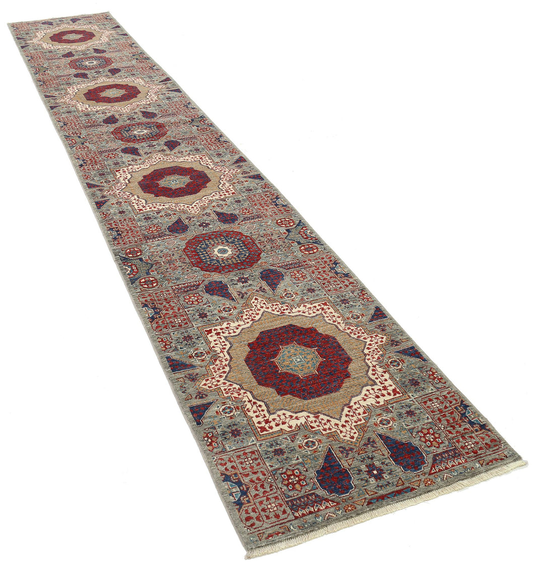 Hand Knotted Mamluk Wool Rug 2' 6" x 14' 7" - No. AT28416