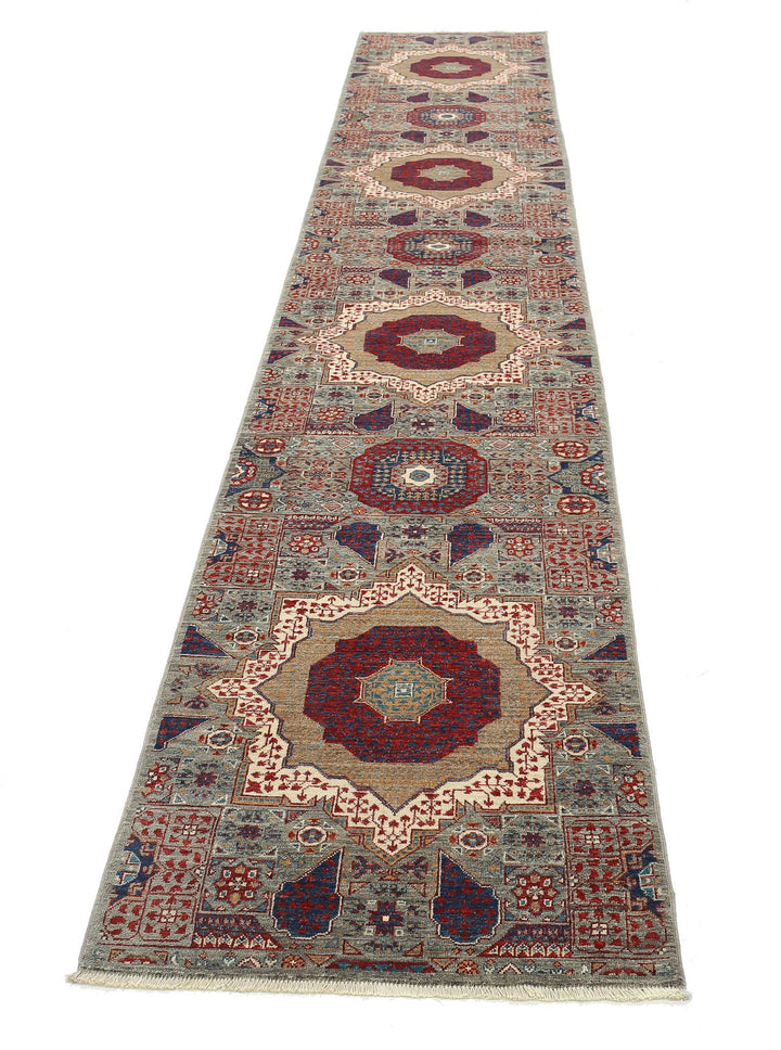 Hand Knotted Mamluk Wool Rug 2' 6" x 14' 7" - No. AT28416