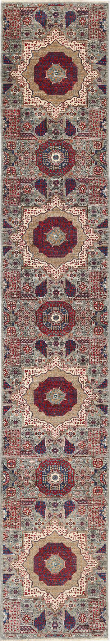 Hand Knotted Mamluk Wool Rug 2' 6" x 14' 7" - No. AT28416