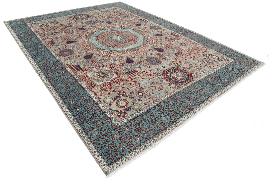 Hand Knotted Mamluk Wool Rug 9' 0" x 11' 11" - No. AT22376