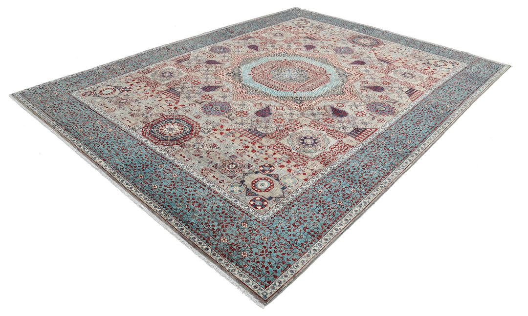Hand Knotted Mamluk Wool Rug 9' 0" x 11' 11" - No. AT22376